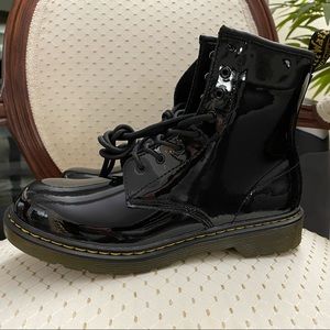 Dr. Martens Black Patent Combat Boots